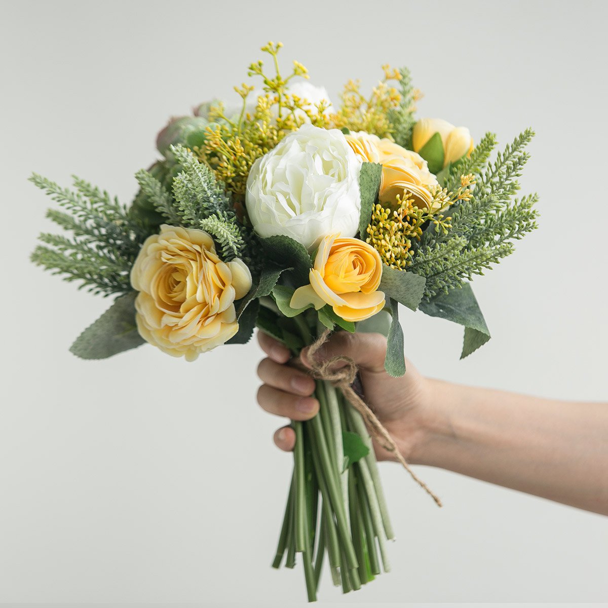 北欧ins风 少女的祈祷新娘唯美手捧花 仿真花束 拍摄道具 花艺套装