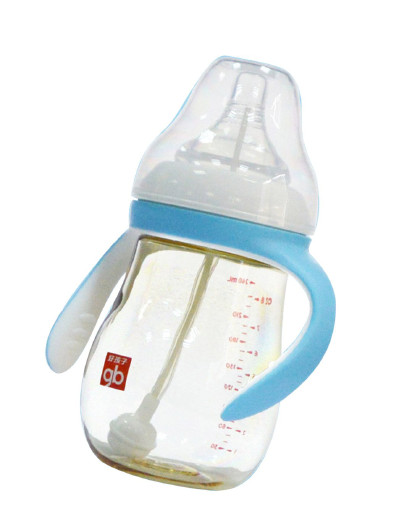 gb好孩子母乳实感宽口径握把吸管ppsu奶瓶240ml 拥抱系列