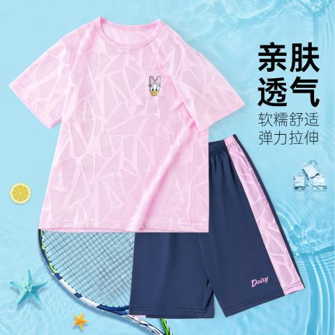 迪士尼 兔子警官女童冰丝速干运动套装26夏款儿童凉爽透气T恤短袖短裤 图片 2
