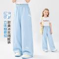 迪士尼 甜美蝴蝶结冰丝阔腿裤26夏女童时尚百搭轻薄休闲裤舒适透气长裤 图片 1