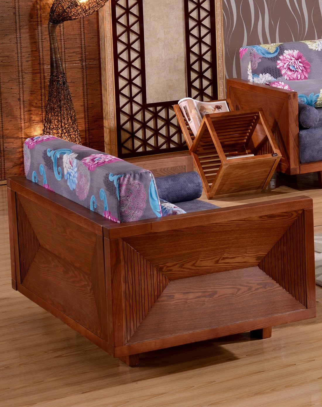 东南亚风情艺术单人位沙发