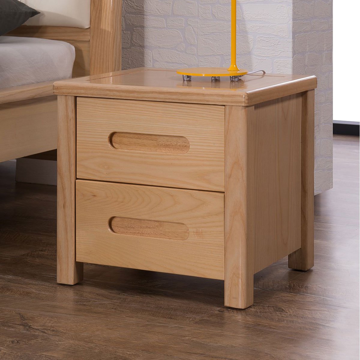 几度jidu家具专场直发货北欧白蜡木双抽床头柜jdw3201_唯品会