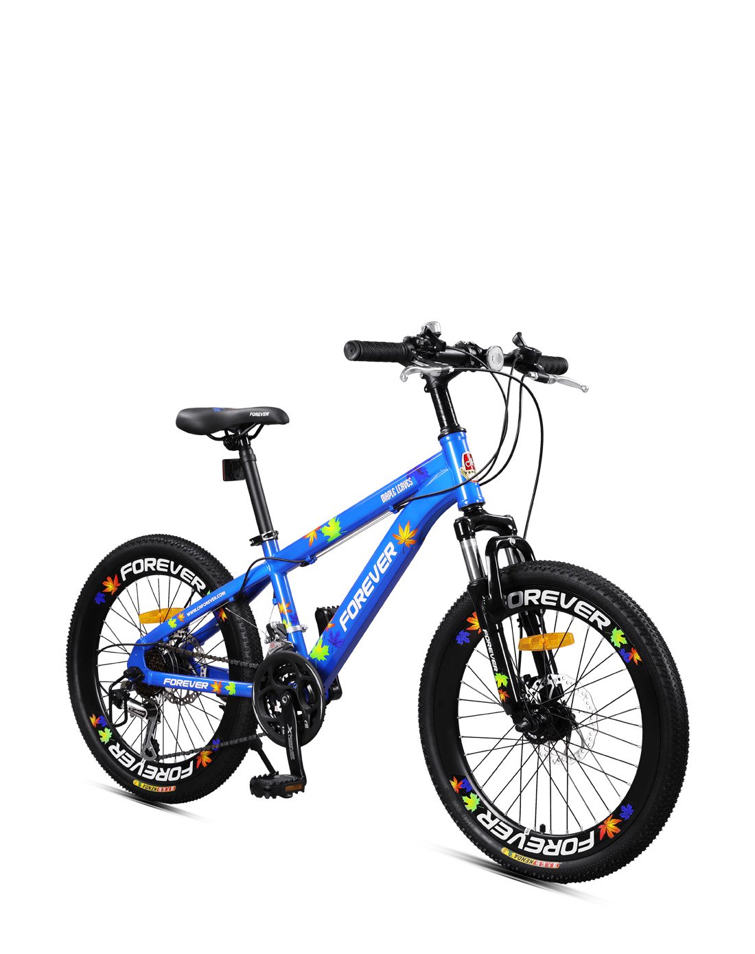 f0rever自行车22吋酷炫高刀圈 21速禧玛诺指拨 青山年山地车