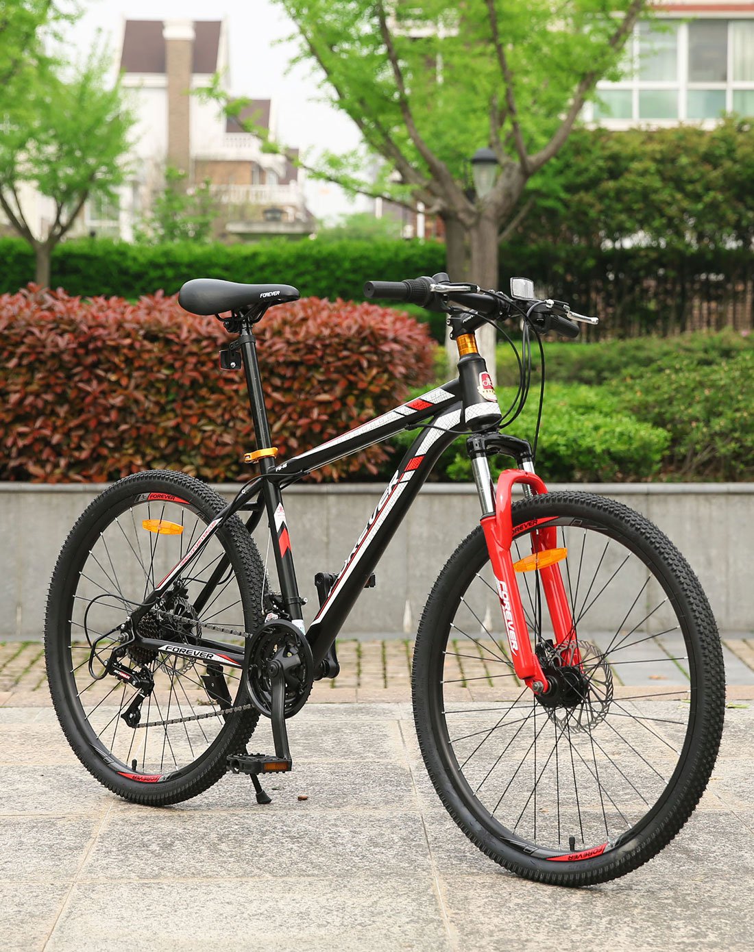 f0rever自行车24速自行车/24寸/26寸高碳钢车架/双碟刹 男女式单车