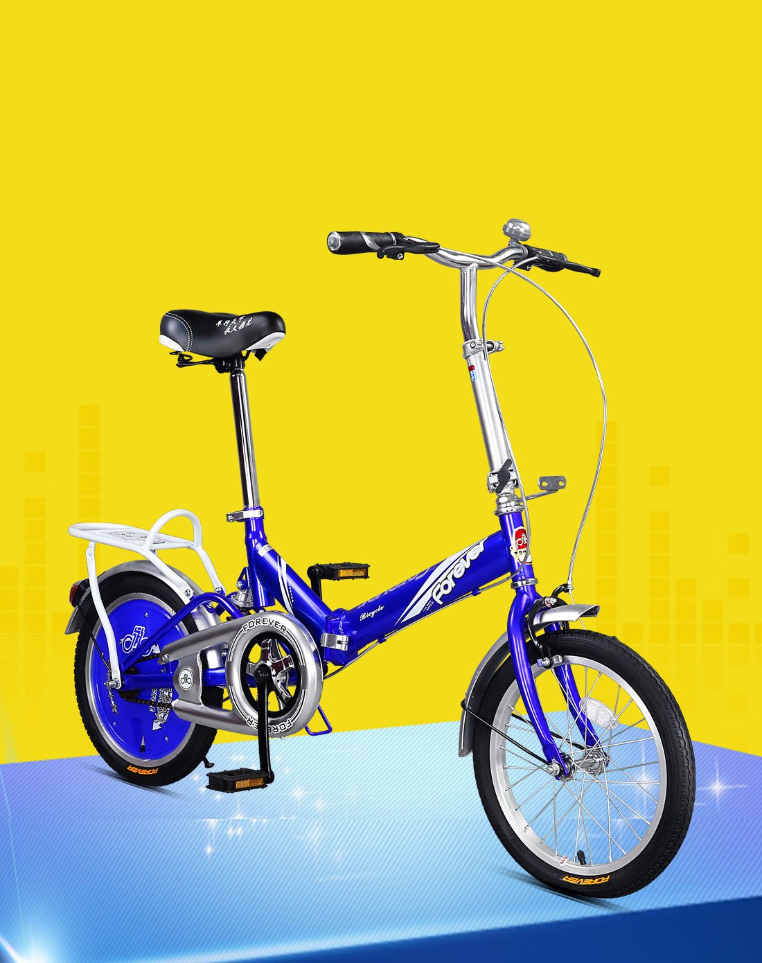 f0rever自行车16寸便携 男女款折叠车 折叠避震