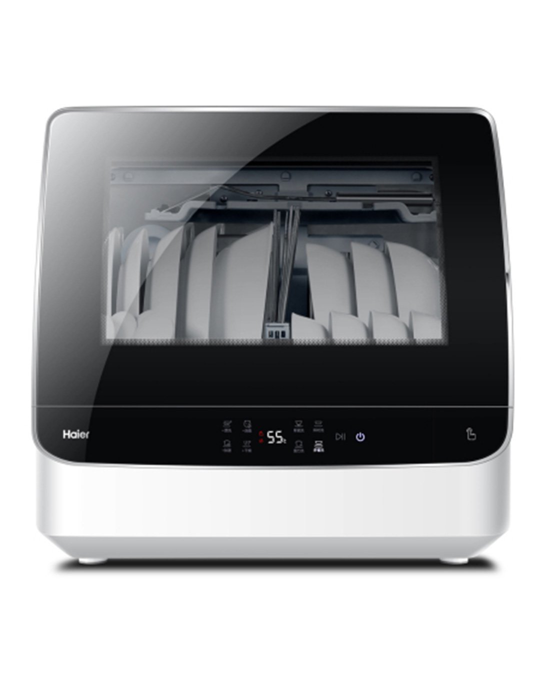 海尔(haier)htaw50stgb 6套 家用全自动 小海贝 台式洗碗机 鎏金黑