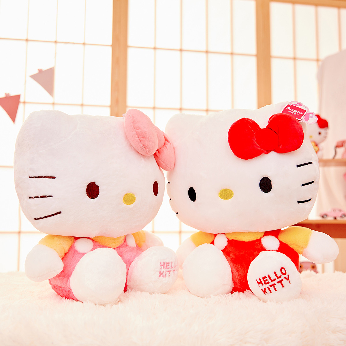 澳捷尔-hellokitty系列粉色坐式玩偶(9寸)