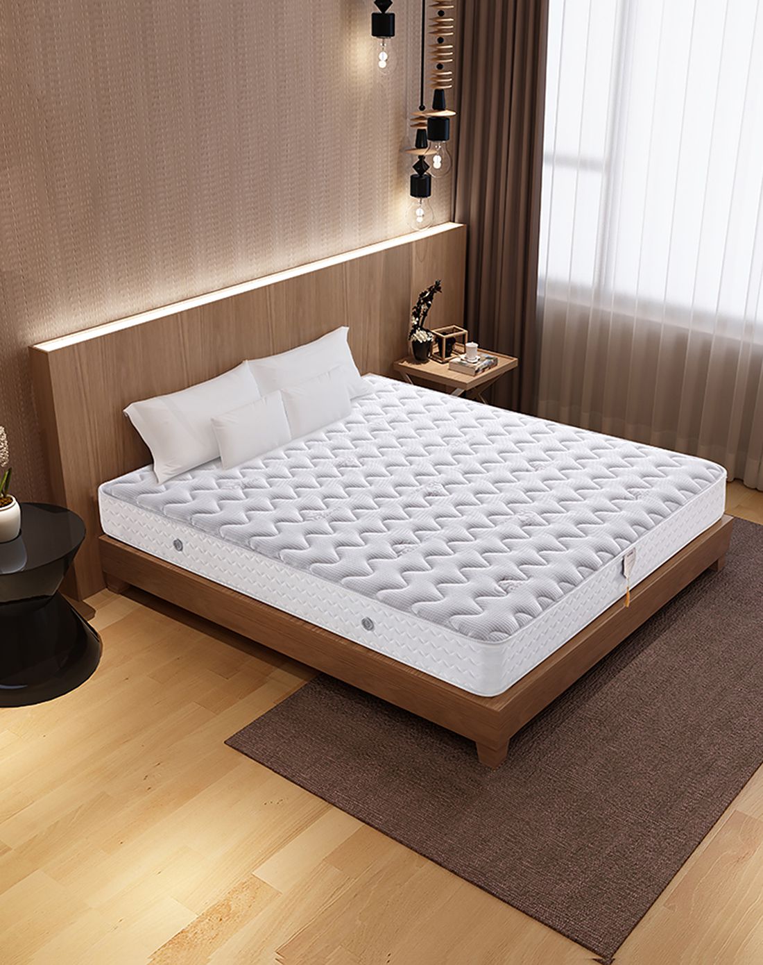 透气山羊绒护脊精钢弹簧床垫1.8*2.0米