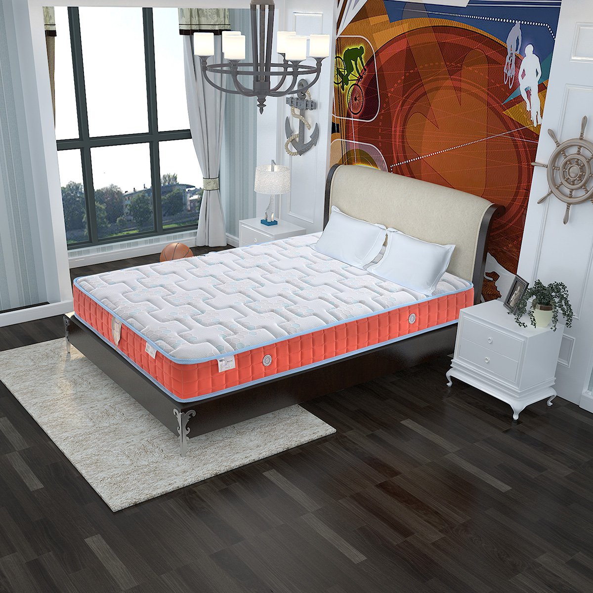 金海马kinhom家具专场直发货弹簧护脊席梦思弹簧床垫1.