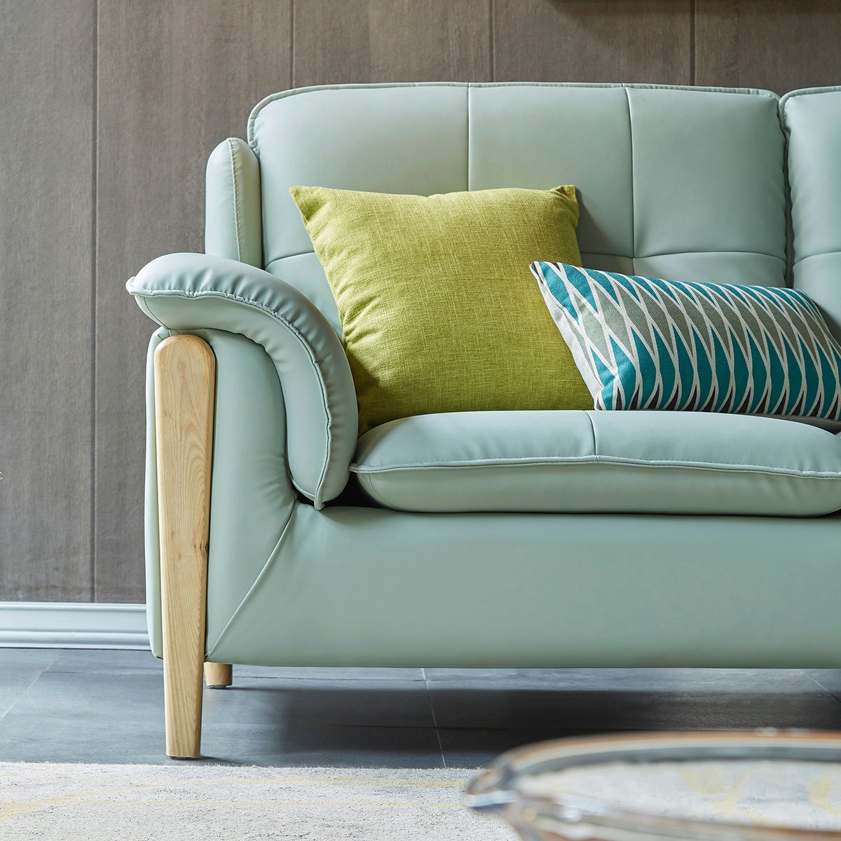 北欧式沙发实木框架客厅真皮沙发组合现代简约大小户型懒人沙发