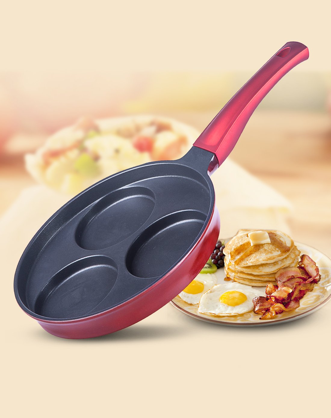 用心让家更有味-炊大皇厨具用品专场早餐煎盘 同时烹饪多份 不粘无