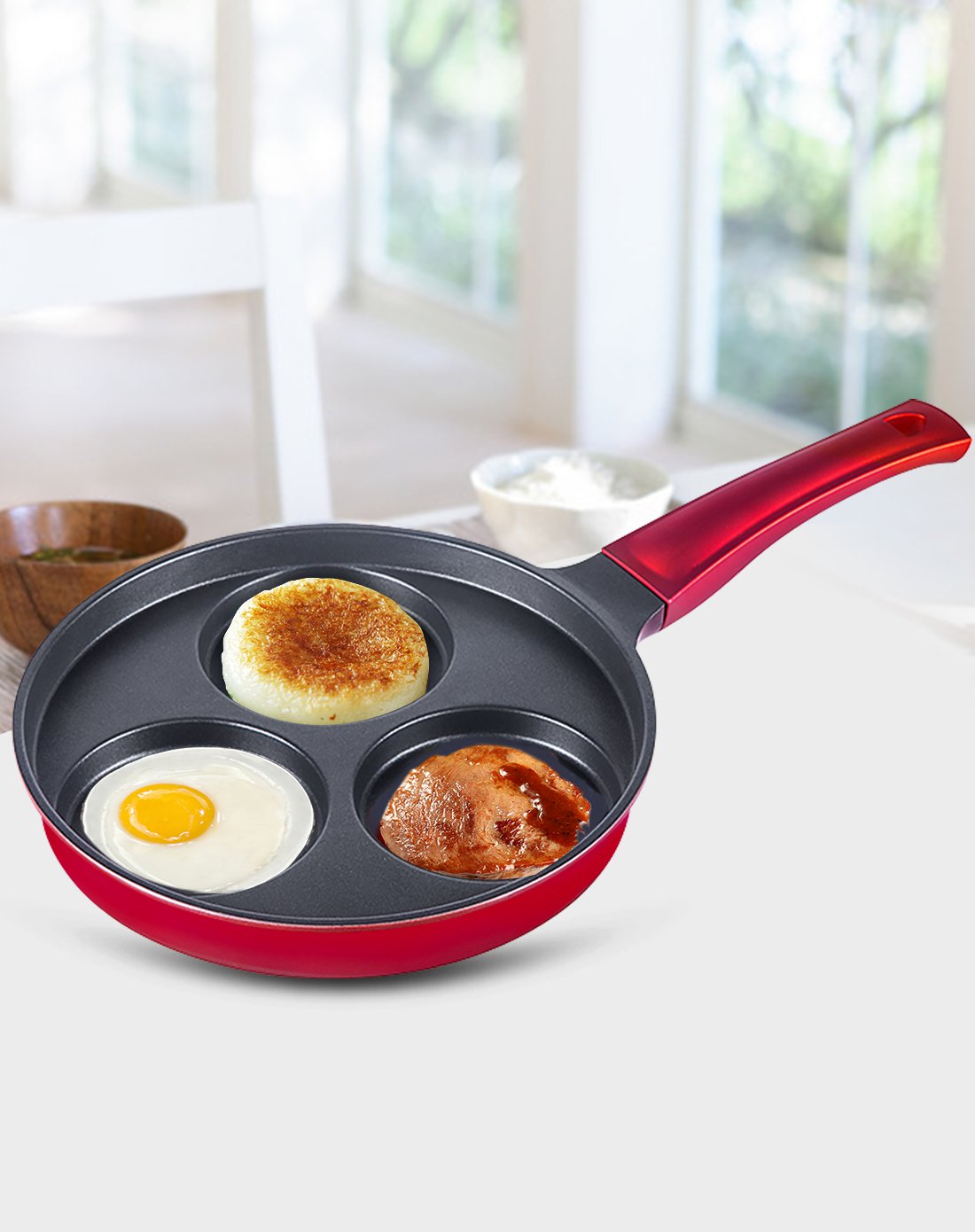 用心让家更有味-炊大皇厨具用品专场早餐煎盘 同时烹饪多份 不粘无