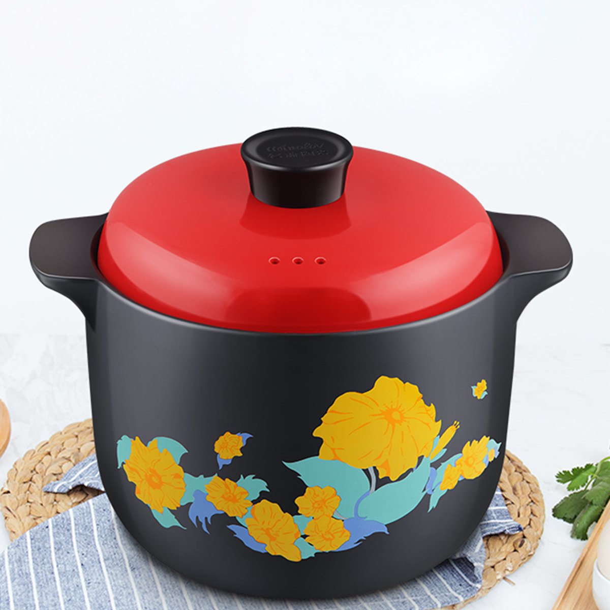 进口锂辉石陶瓷煲 砂锅炖煲5l大容量汤锅陶瓷煲