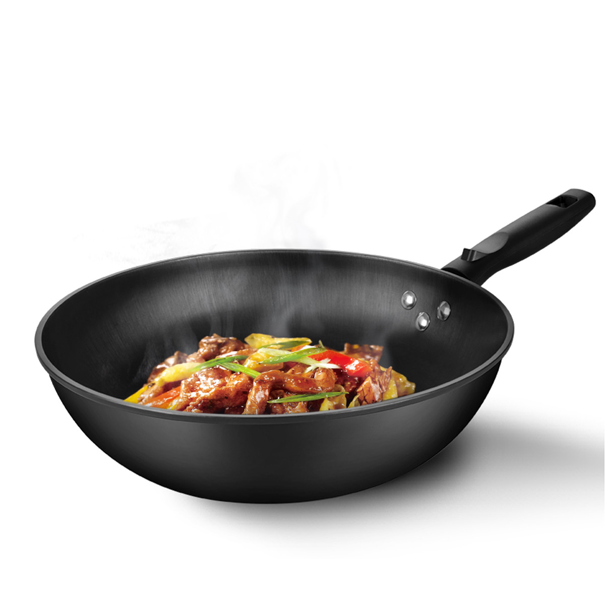 老铁锅爆炒锅 无涂层精铁炒菜锅 电磁炉通用 家用燃气灶炒锅