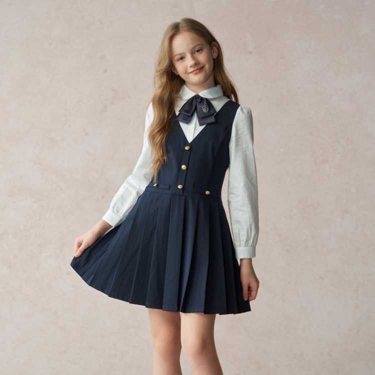 E-LAND KIDS ����Ⱦ�Ƽ�������ͯװŮͯ����ȹ����ѧԺ�糤�����������ȹ�� 214Ԫ