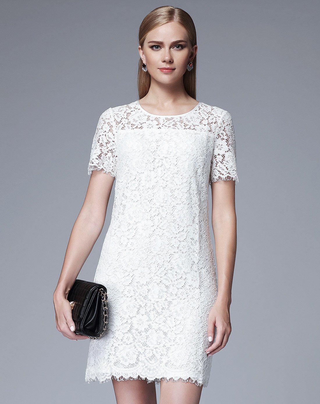 阔太妈妈装双色蕾丝装连衣裙气质宽松中年裙子