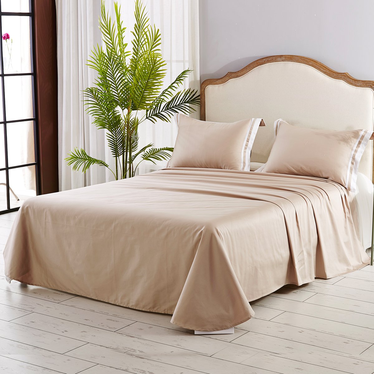 f系列 纯棉素色床单:劳伦斯(卡其色)床用单品 床品散件 床单