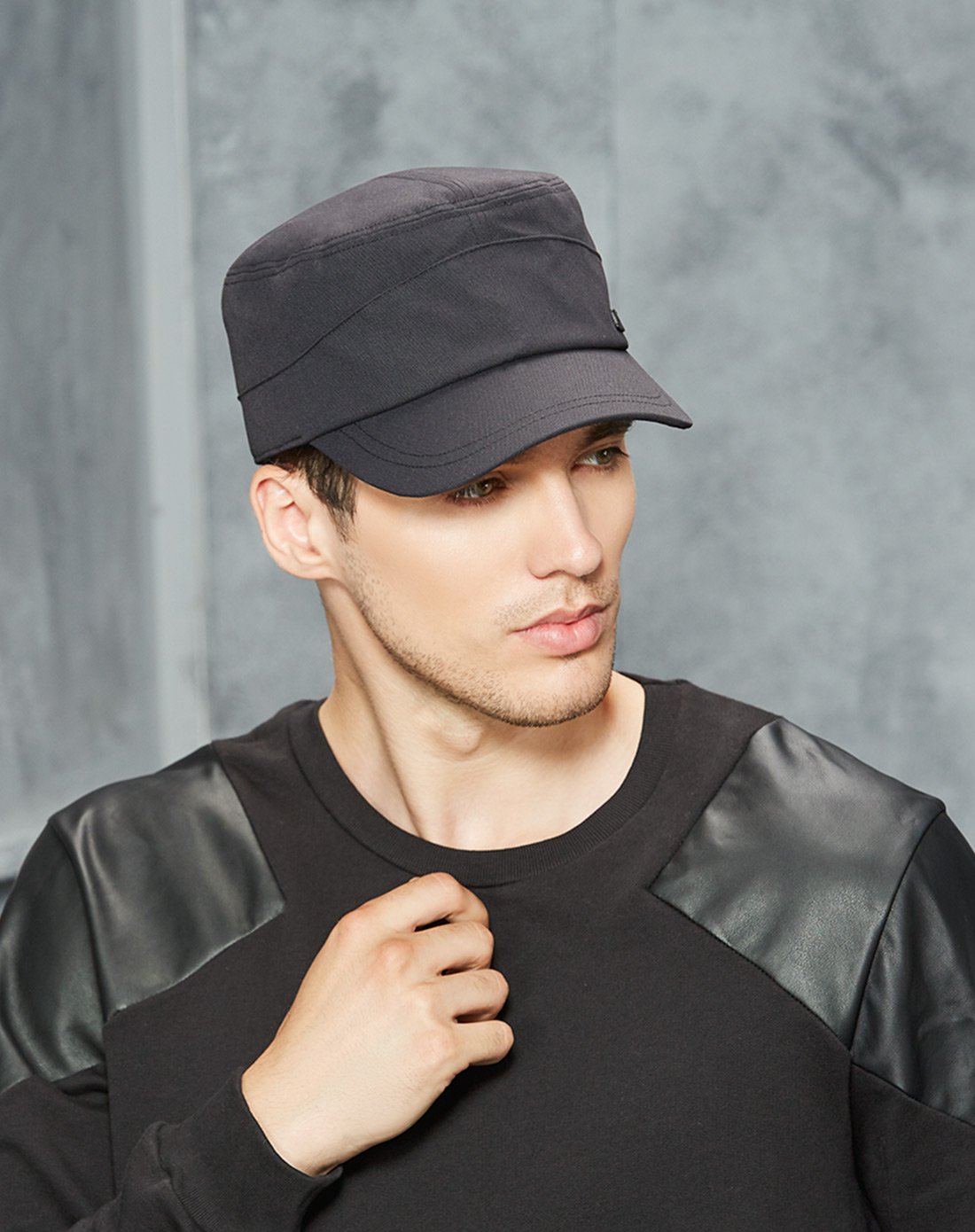 kenmont男士秋冬休闲平顶帽军帽百搭鸭舌帽