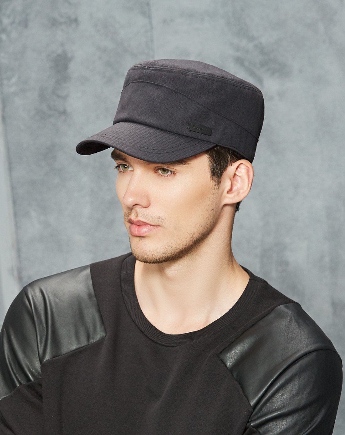 kenmont男士秋冬休闲平顶帽军帽百搭鸭舌帽