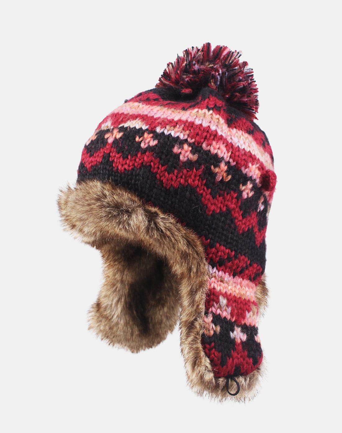 kenmont秋冬毛线帽女士帽子韩版潮加绒护耳保暖帽混色毛球针织帽