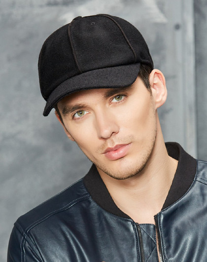 kenmont卡蒙秋冬灰色毛呢帽冬季棒球帽男纯色户外欧美羊毛帽子街头