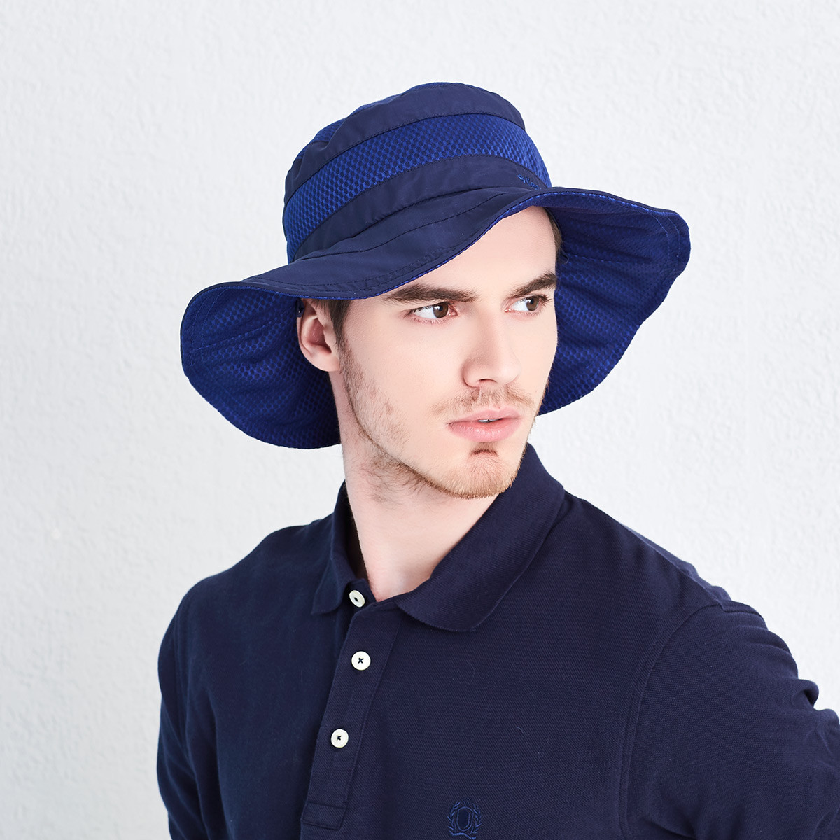 卡蒙户外防紫外线渔夫帽男士夏天钓鱼帽子登山遮阳可折叠太阳帽