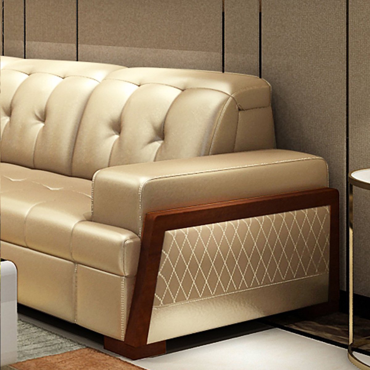 现代简约家具 真皮沙发客厅整装组合实木皮艺皮沙发
