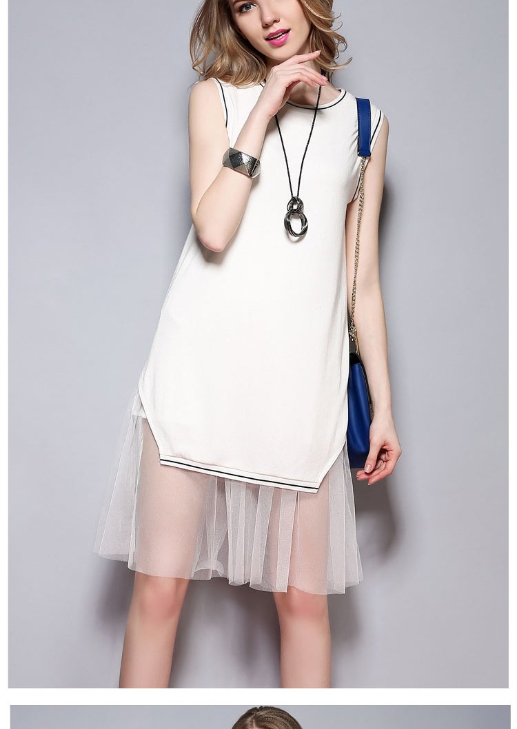 圆领拼接时尚连衣裙