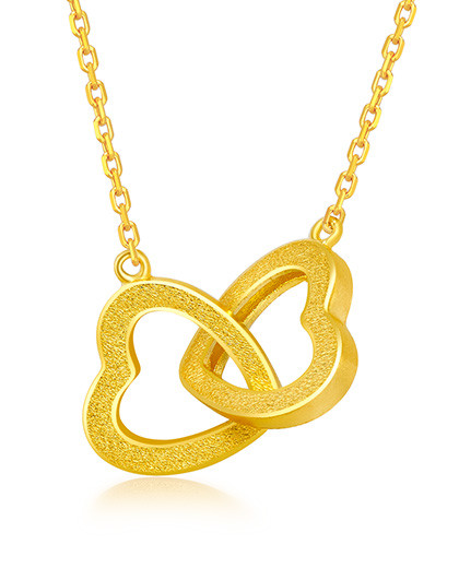 曼卡龙足金项链套链心心相印(计价)送女友