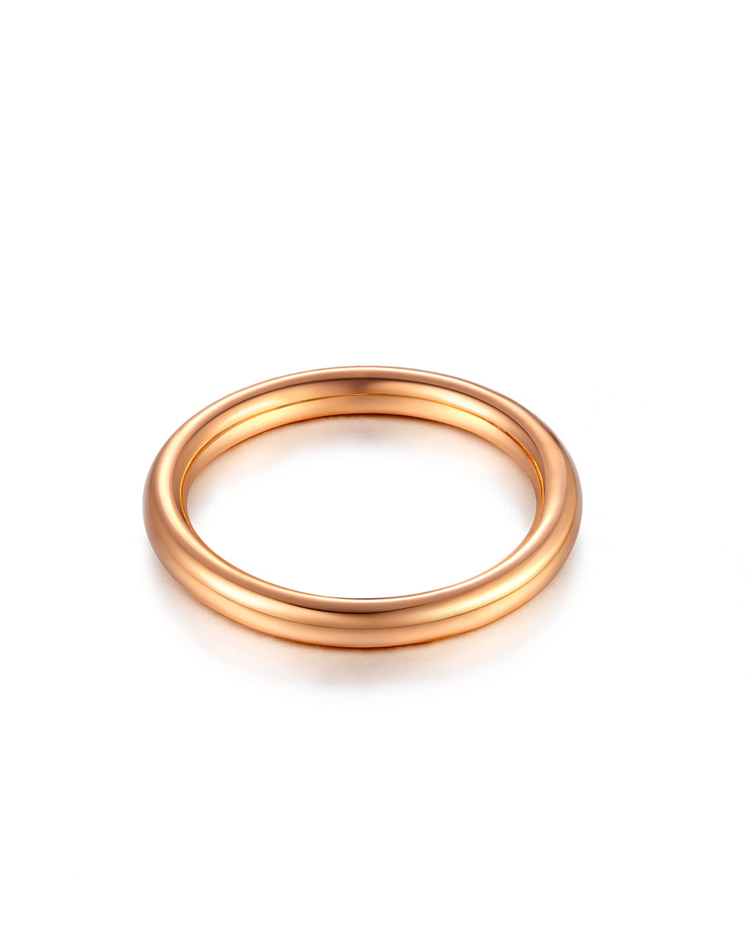 曼卡龙 光面尾戒18k金戒指女 彩金玫瑰金女款指环 送女友