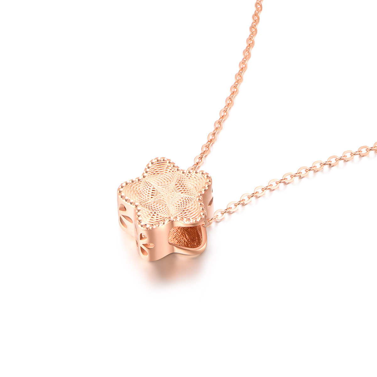 曼卡龙无限闪耀18k金玫瑰金星星项链锁骨链彩金套链送女友