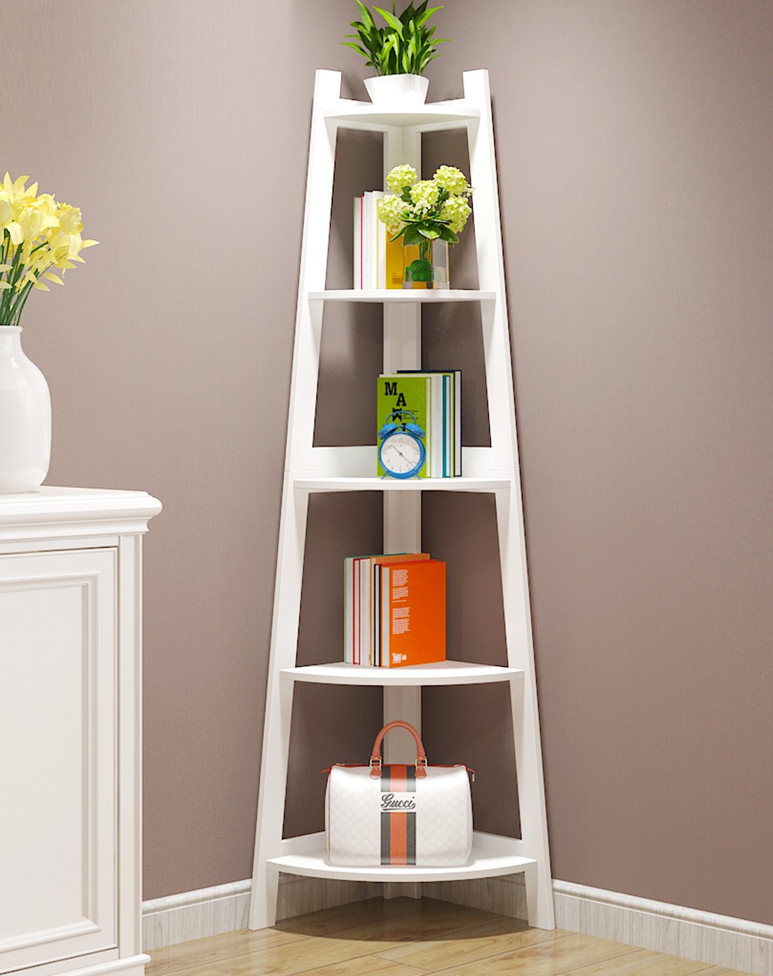 简约时尚三角书架落地简易书橱简约现代置物架