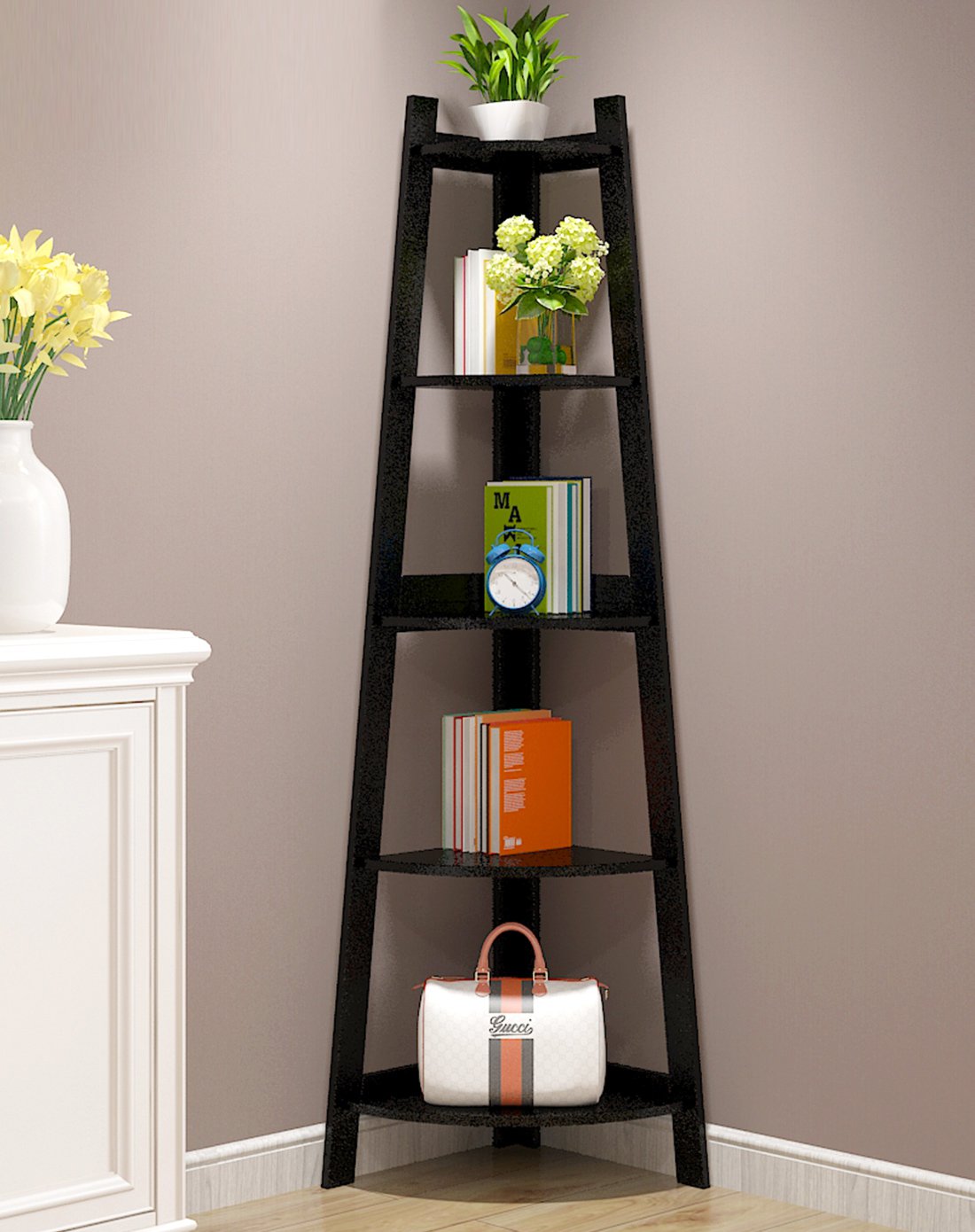 简约时尚三角书架落地简易书橱简约现代置物架