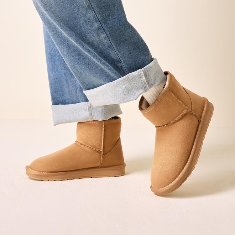 热风 【爆款推荐】冬季女士日常百搭简约休闲保暖舒适通勤纯色雪地靴