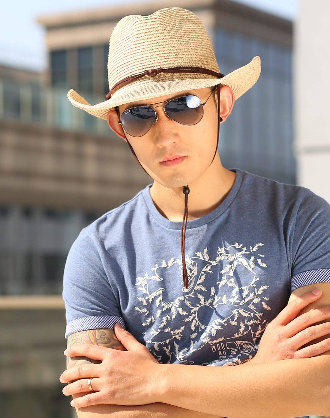 帽子男夏天韩版潮草帽英伦风爵士礼帽大沿遮阳帽太阳帽