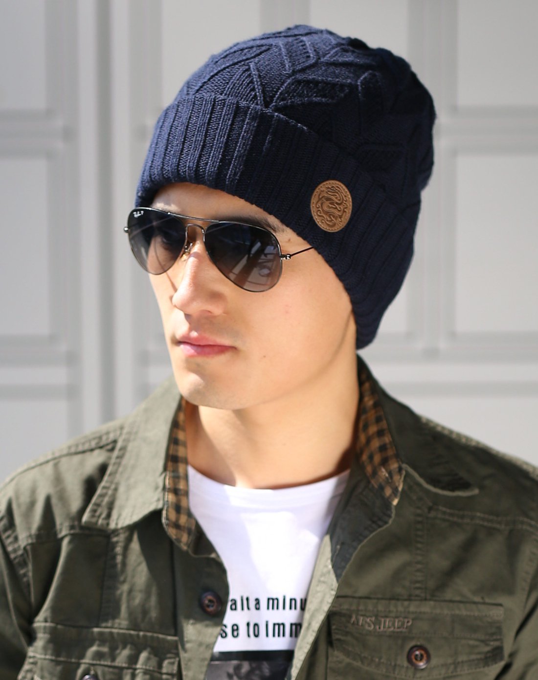 帽子男士冬天韩版潮毛线帽保暖帽包头帽护耳加厚套头针织帽