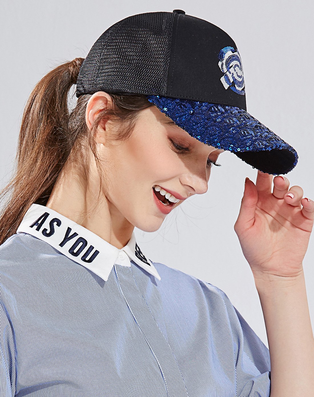 siggi帽子女春夏韩版潮棒球帽个性亮片鸭舌帽时尚潮酷运动遮阳帽