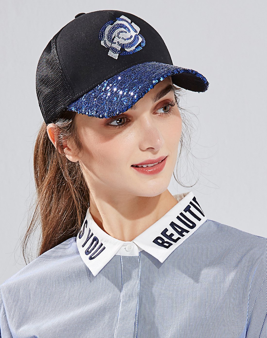 siggi帽子女春夏韩版潮棒球帽个性亮片鸭舌帽时尚潮酷运动遮阳帽