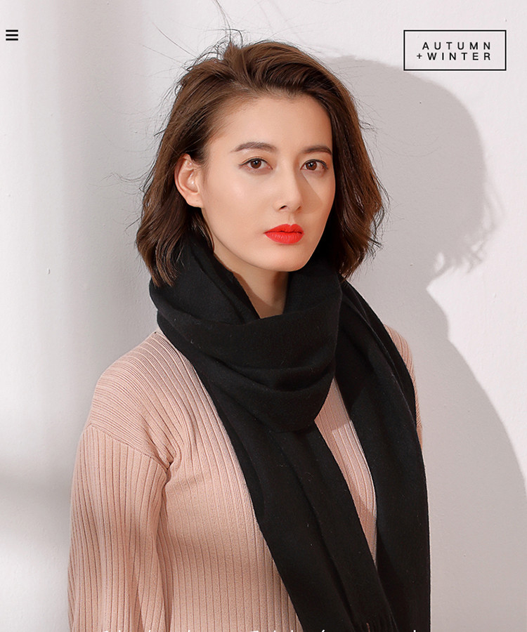 siggi女款围巾秋冬天韩版纯色经典百搭加厚保暖披肩围巾围脖