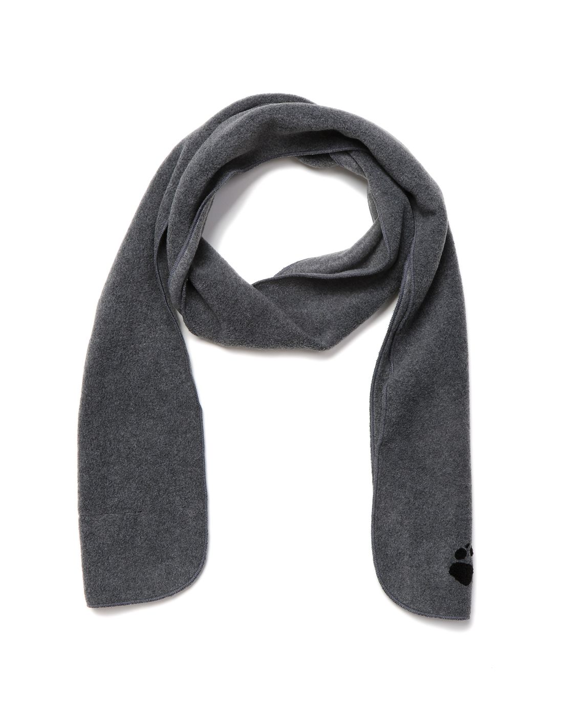 柔软亲肤 中性款深灰色抓绒围巾