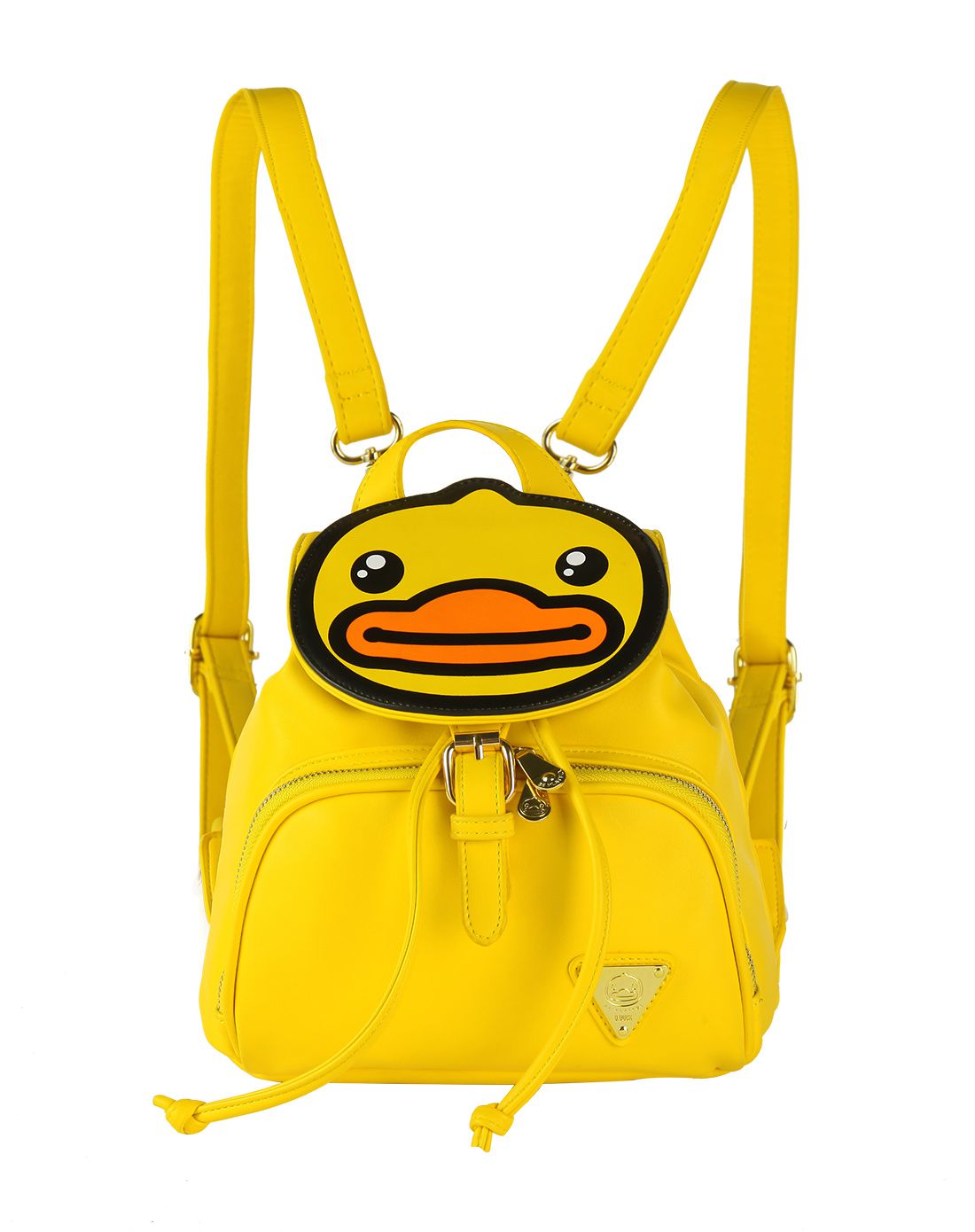 duck小黄鸭鸭头双肩背包抽绳水桶包可爱休闲双肩女包