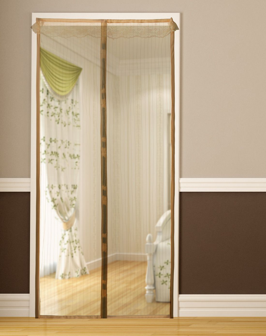 免钉不伤门框,细网防蚊门帘