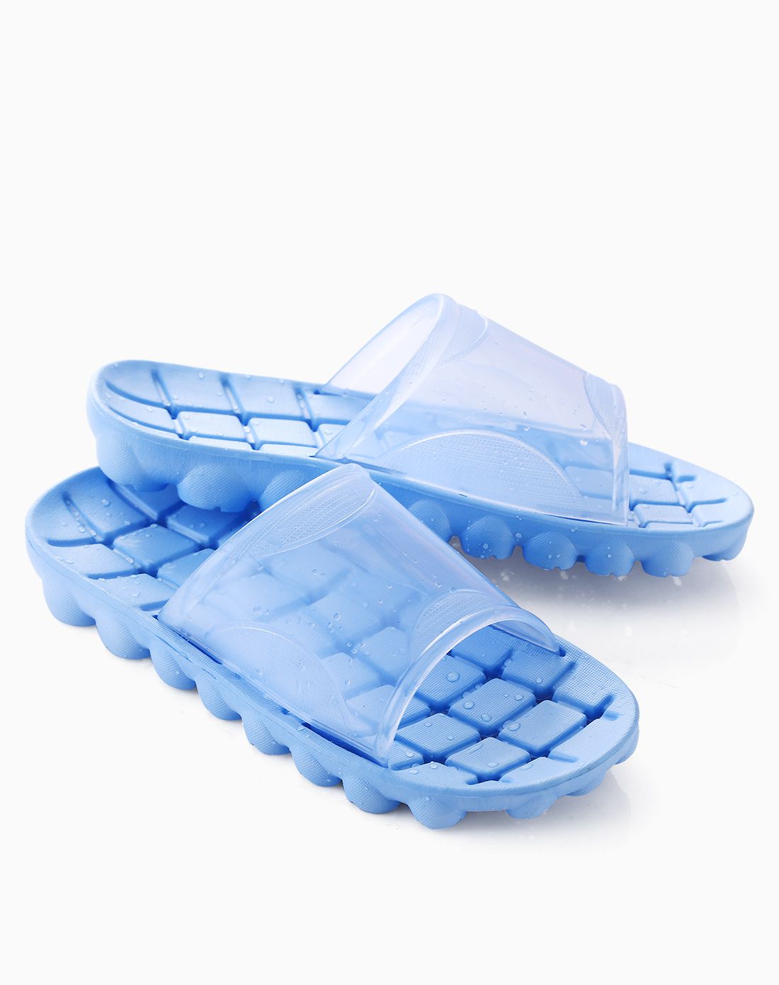 女款天蓝色浴室漏水拖鞋