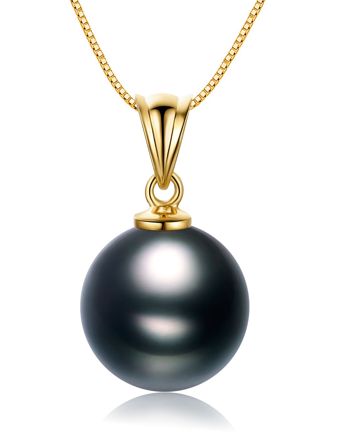 蓝色海洋 18k金10-11mm经典优雅大溪地黑珍珠吊坠