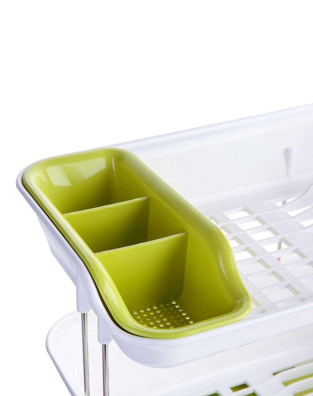 韩国进口 多功能双层沥水篮(白绿)