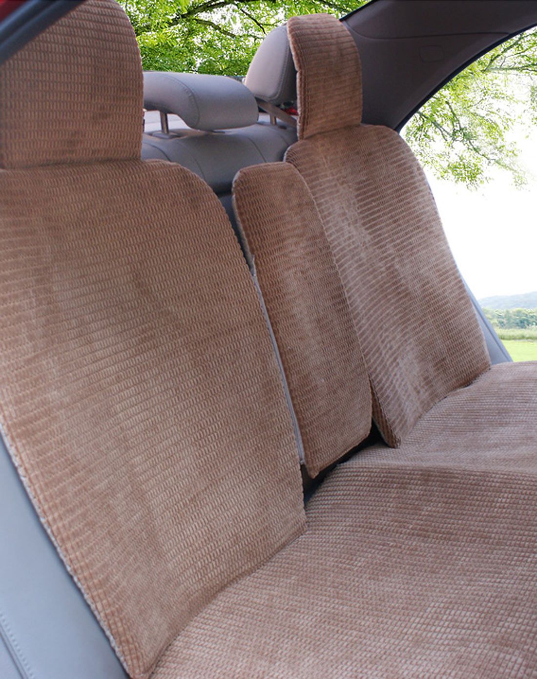 在路上 绒布靠背汽车座垫灰