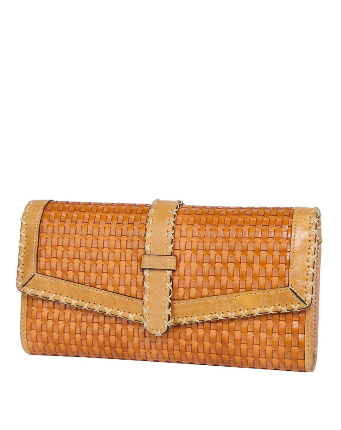 托斯卡纳 纯手工编织复古牛皮长款钱包