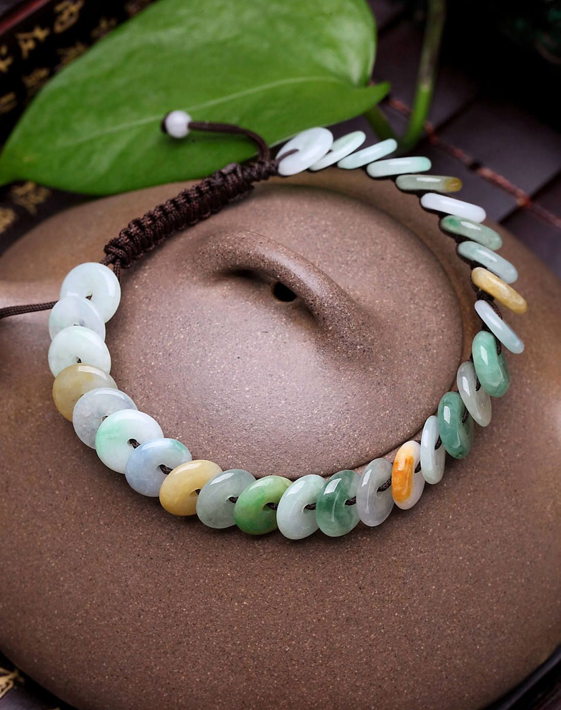 royal gem 天然a货冰种翡翠小平安扣手串