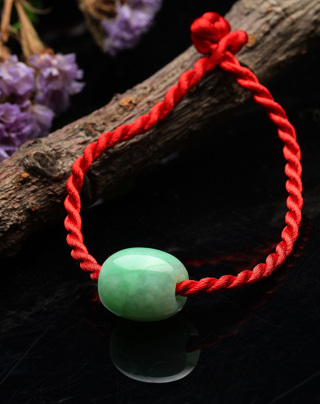 金万年 a货翡翠冰糯种漂绿花路路通手串