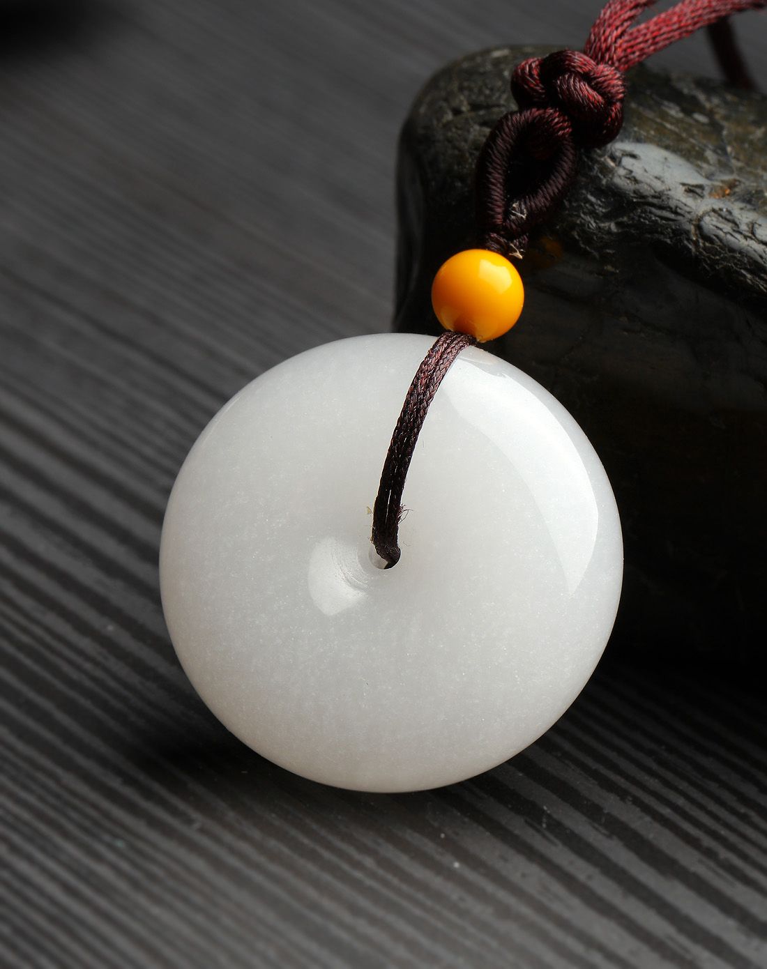 金万年 精工阿富汗玉平安扣吊坠大号